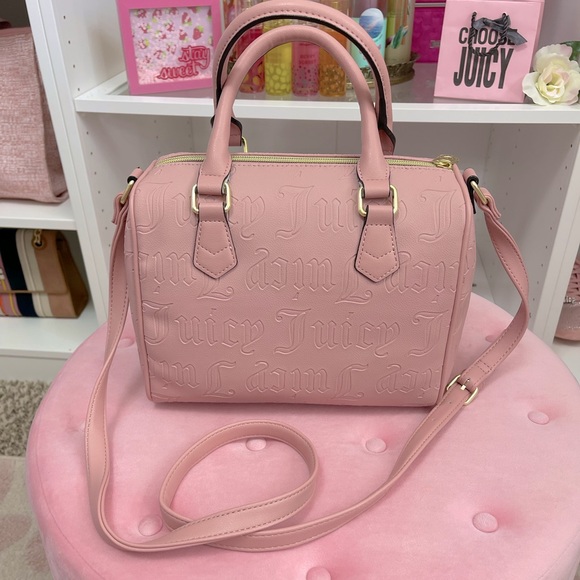 Juicy Couture Pink Taffy Deboss Satchel NWT - Picture 3 of 4